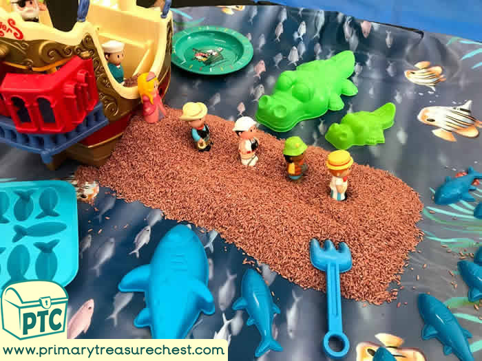 Pirates Themed Sensory  Play Walk the Plank  - Role Play  Sensory Play - Tuff Tray Ideas Early Years – Tuff Spot / Nursery / Primary