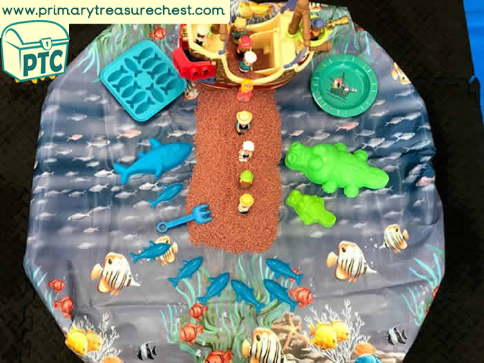 Pirates Themed Sensory  Play Walk the Plank  - Role Play  Sensory Play - Tuff Tray Ideas Early Years – Tuff Spot / Nursery / Primary