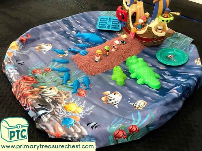 Pirates Themed Sensory  Play Walk the Plank  - Role Play  Sensory Play - Tuff Tray Ideas Early Years – Tuff Spot / Nursery / Primary