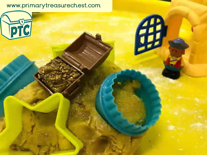 Pirates Treasure Sensory Playdough Role Play - Tuff Tray Ideas Early Years / Nursery / Primary 