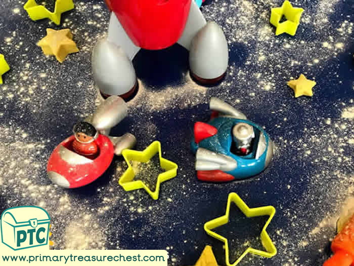 Playdough Space Transport Small World Play - Role Play  Sensory Play- Tuff Tray Ideas Early Years / Nursery / Primary 
