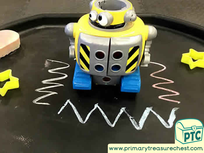 SPACE Alien themed mark making - Role Play Sensory Play - Tuff Tray Ideas Early Years / Nursery / Primary