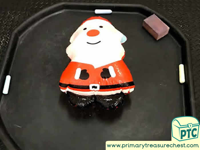 Santa Chalk tuff tray Activity for Toddlers-EYFS Children 