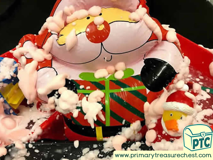 Santa Discovery Foam Activity Role Play Sensory Play - Tuff Tray Ideas Early Years / Nursery / Primary