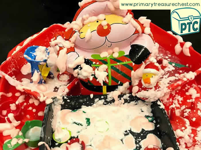 Santa Discovery Foam Activity Role Play Sensory Play - Tuff Tray Ideas Early Years / Nursery / Primary