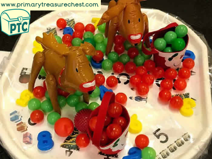 Santa Numbers Christmas / Santa Role Play Sensory Play - Tuff Tray Ideas Early Years / Nursery / Primary