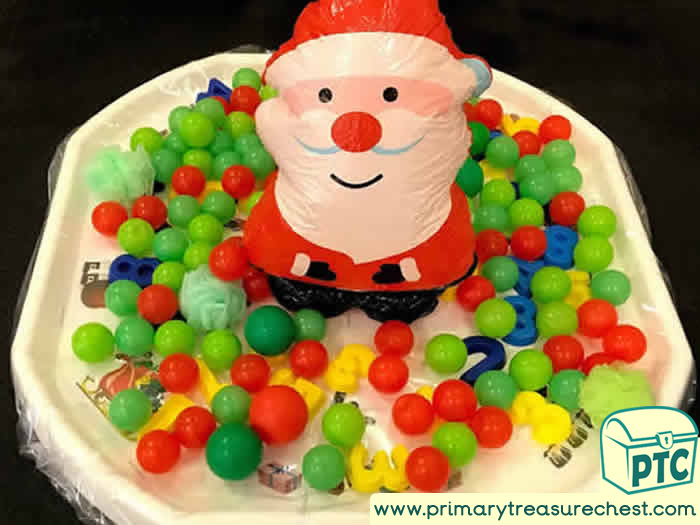 Santa Numbers Christmas / Santa Role Play Sensory Play - Tuff Tray Ideas Early Years / Nursery / Primary