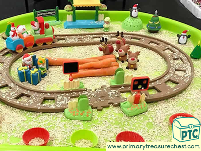 Santa Themed Small World Sensory Play tuff tray for Toddlers-EYFS Children 