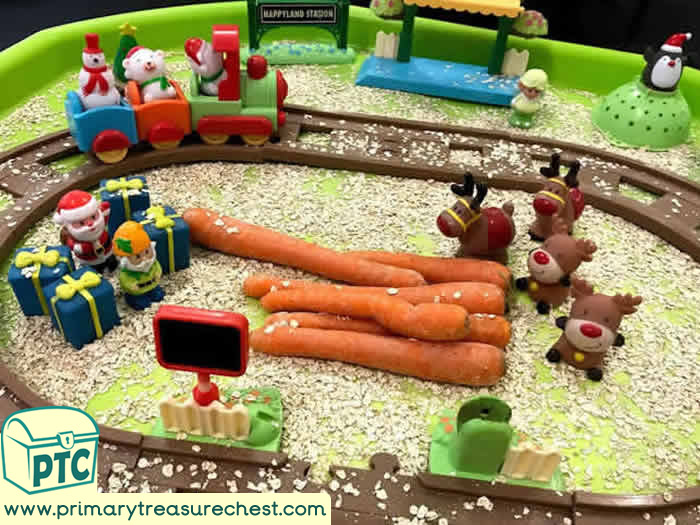 Santa Themed Small World Sensory Play tuff tray for Toddlers-EYFS Children 