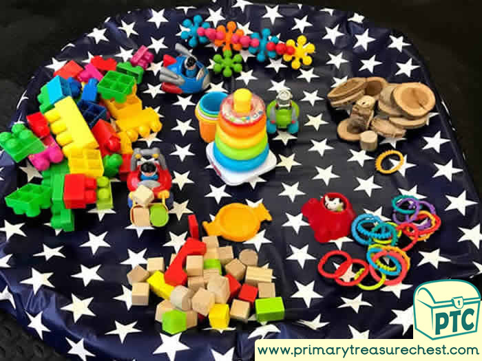 Space Construction Small World Play - Role Play Sensory Play - Tuff Tray Ideas Early Years / Nursery / Primary