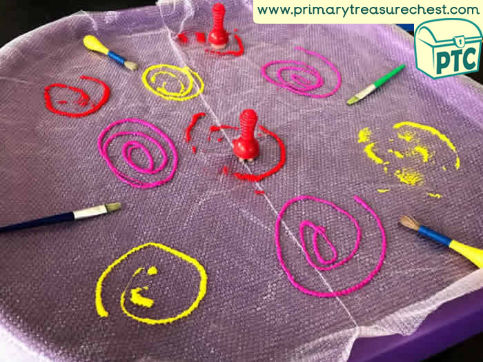 Space Creative Painting Textures - Role Play Sensory Play - Tuff Tray Ideas Early Years / Nursery / Primary