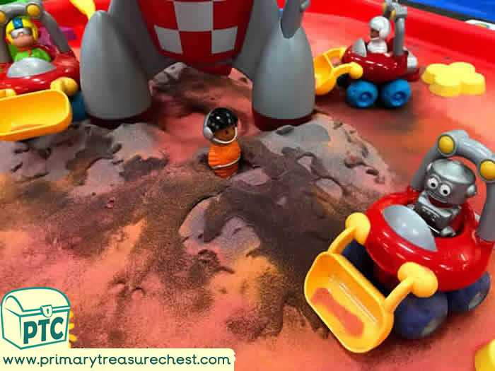 SPACE Rocket Sand Play - Space themed Sand Role Play Sensory Play - Tuff Tray Ideas Early Years / Nursery / Primary