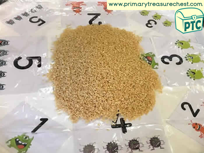 Space Rice Krispies Tray Numbers - Space Themed Tuff Tray for Toddlers-EYFS Children