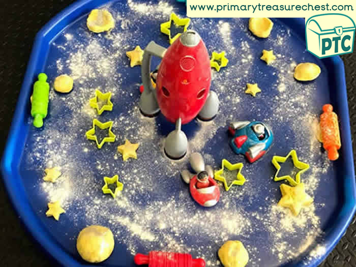  Space  Themed Sensory  Playdough Area Ideas Tuff Tray  