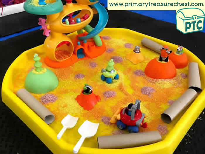 Space Sensory Small World Alien Tuff Tray - Space Themed Tuff Tray for Toddlers-EYFS Children