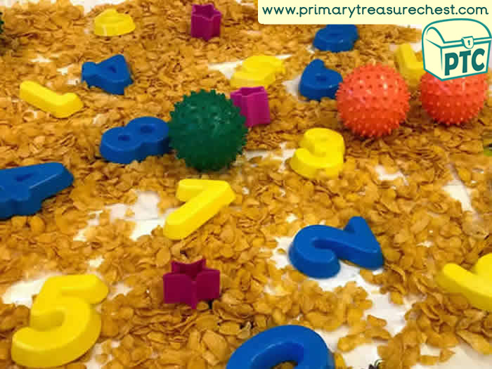 Space Sensory Space Numbers - Role Play Sensory Play - Tuff Tray Ideas Early Years / Nursery / Primary