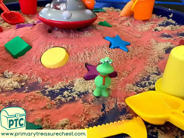 Space Ship - Space themed Sand Role Play Sensory Play - Tuff Tray Ideas Early Years / Nursery / Primary