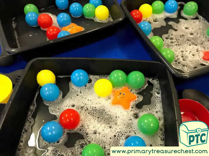 Space UFO Water PLay FINE MOTOR Skills Activity - Role Play Sensory Play - Tuff Tray Ideas Early Years / Nursery / Primary