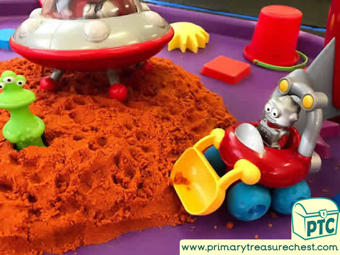 Space Wet Sand Sensory Small World Tuff Tray - Space Themed Tuff Tray for Toddlers-EYFS Children