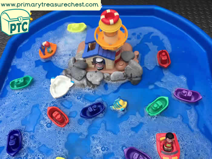 Seaside Themed Tuff Tray Resources and Ideas - Primary Treasure Chest