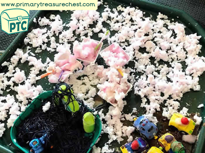 Transport - Car Wash  Discovery - Role Play  Sensory Play - Tuff Tray Ideas Early Years / Nursery / Primary 