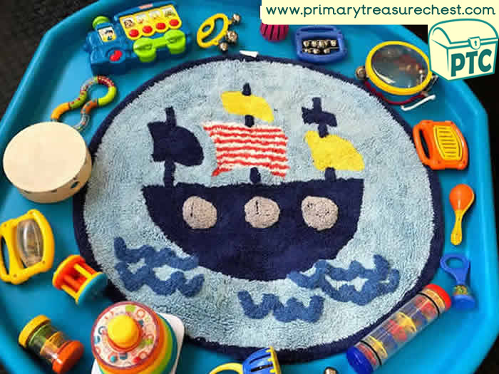 Transport - Music Time Role Play  Sensory Play - Tuff Tray Ideas Early Years / Nursery / Primary 