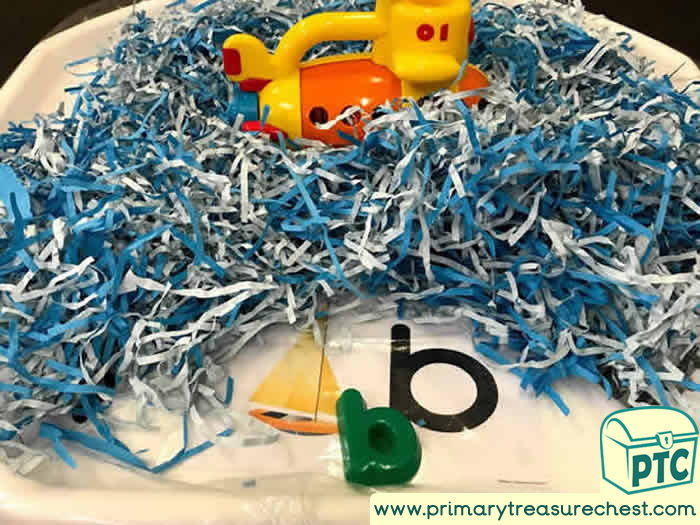 Phonic Readiness Transport - Submarine - Under the Sea Tuff Tray Ideas Early Years / Nursery / Primary