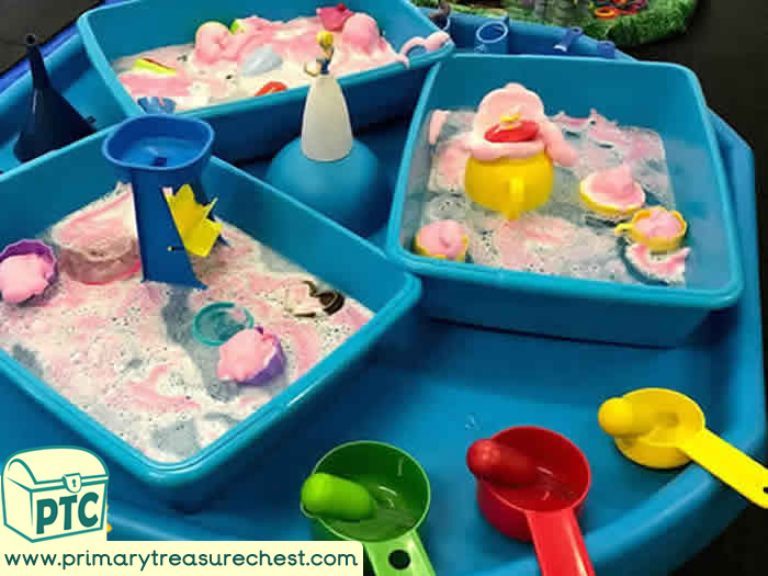 Water PLay Science Princesses Tea Party - Role Play  Sensory Play - Tuff Tray Ideas Early Years / Nursery / Primary 