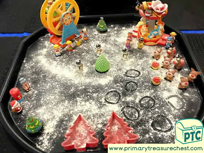 Winter Wonderland Small World Mark making activity tuff tray for Toddlers-EYFS Children 