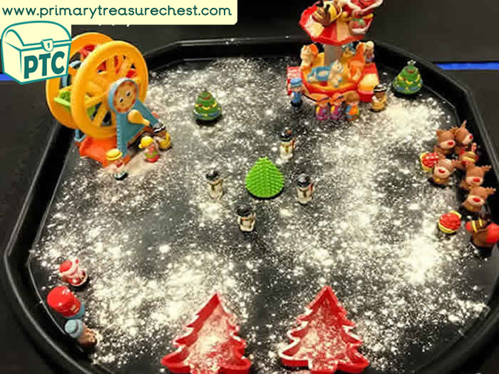 Winter Wonderland small world sensory play tuff tray for Toddlers-EYFS Children 