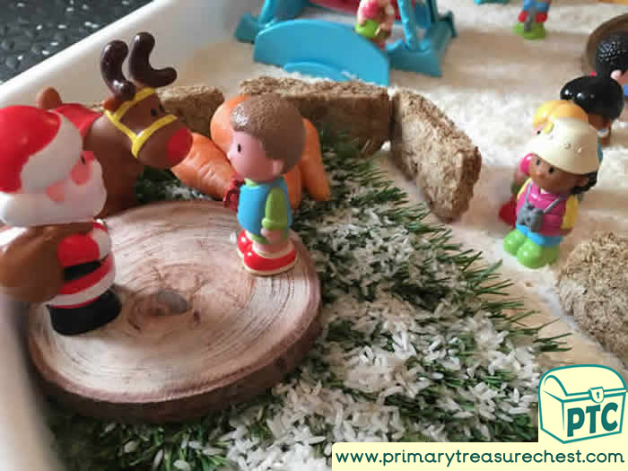 Winter Wonderland Santas Grotto - Role Play Sensory Play - Tuff Tray Ideas Early Years / Nursery / Primary