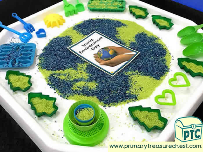 World  Environment Day Sensory Play  tuff tray idea