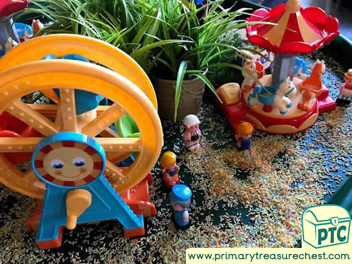 Fairground ride Tuff Tray Small World Scene for Toddlers-EYFS Children