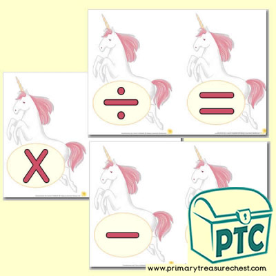 Unicorn Number Line Maths Symbols - Serenity the Sweet Dreams Resources