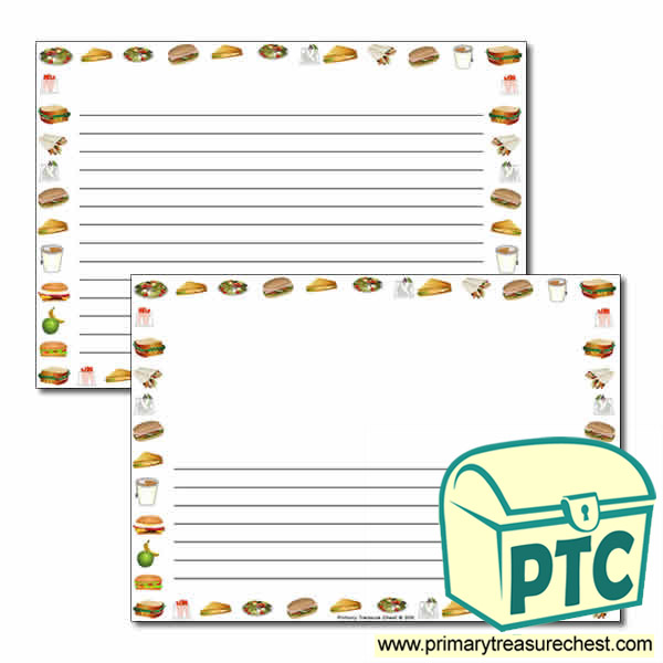 Sandwich Shop Themed Landscape Page Border/Writing Frame (narrow lines)