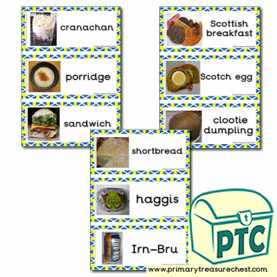 Scottish Food Themed Flashcards with Photos