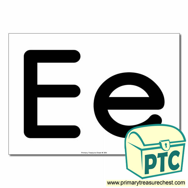 'Ee' Upper and Lowercase Letters A4 poster (No Images)