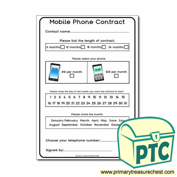 Mobile Phone Contract Worksheet