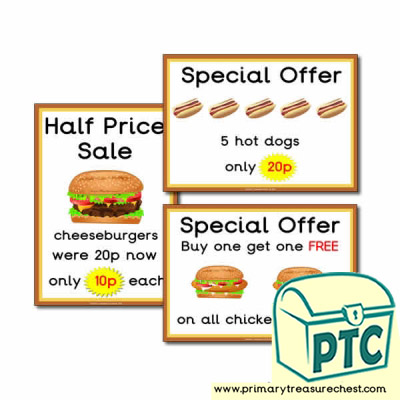 Fast Food Takeaway Role Play Special Offers (1-20p)