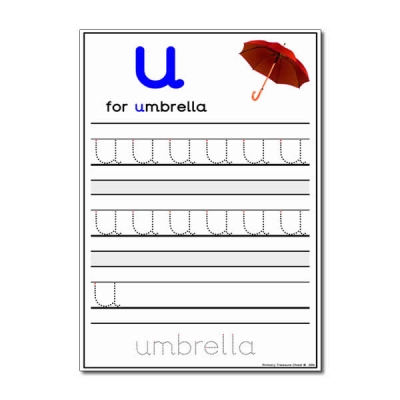 Letter Formation Activity Sheet - Letter 'u'
