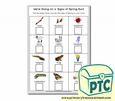 We're going on a 'Signs of Spring' Hunt Worksheet
