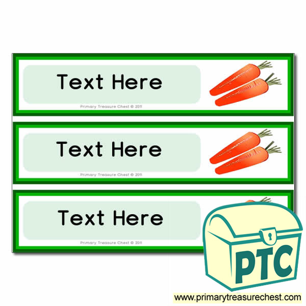 Carrot Themed Pupil Drawer Labels (Large)