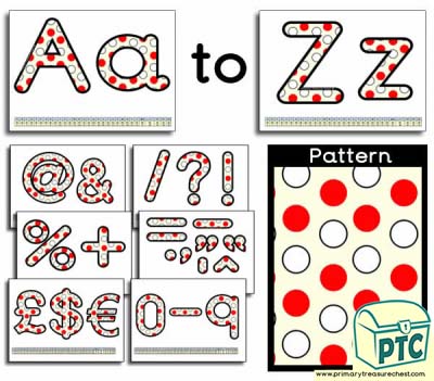 Red and white polka dot Display Lettering
