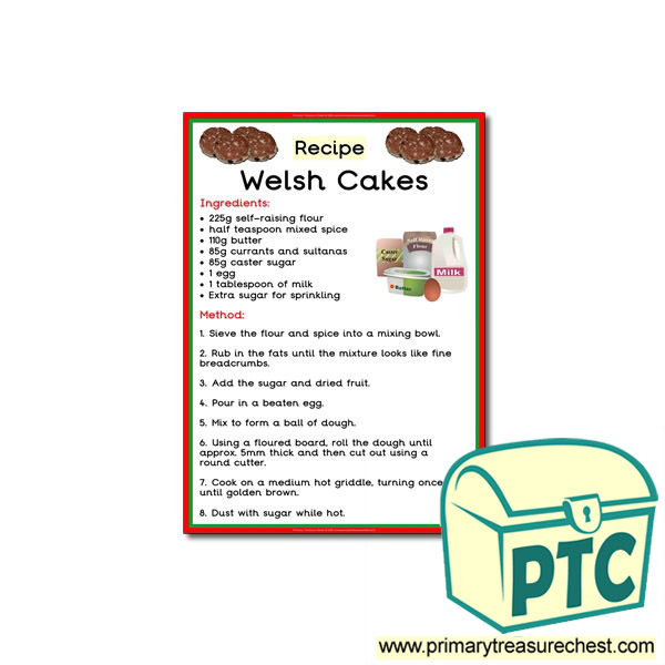 Poster Recipe for Welsh Cakes
