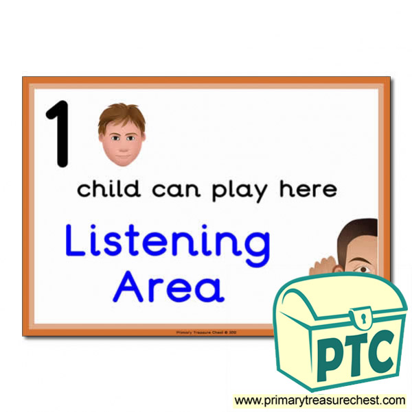 Listening Area Sign - 'How Many Children Can Play Here' Classroom Organisation Posters