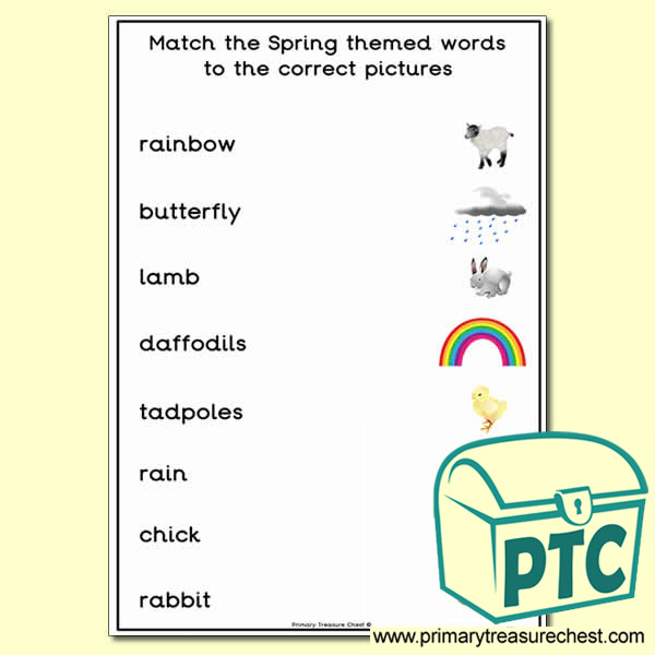 Spring Themed Word Challenge Worksheet