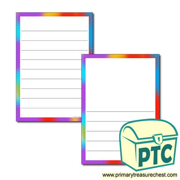 Holi Themed Page Border - Wide Lines