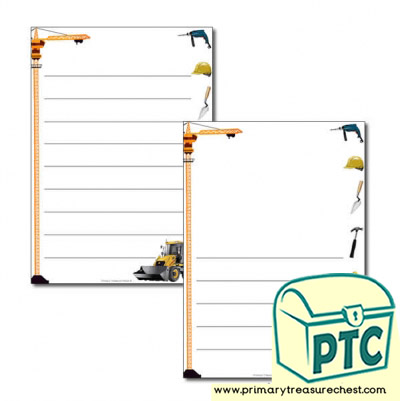 Construction Site Themed Page Border/Writing Frame (wide lines)