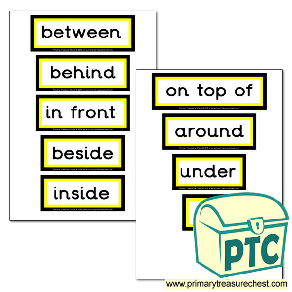 Positional Language Themed Display Words