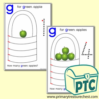 Green Apple Themed Numeracy and Pencil Control